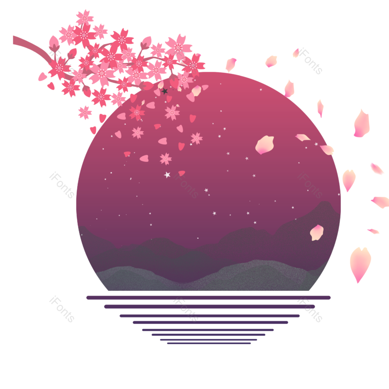 装饰图片,花瓣元素,樱花PNG,红色免抠素材